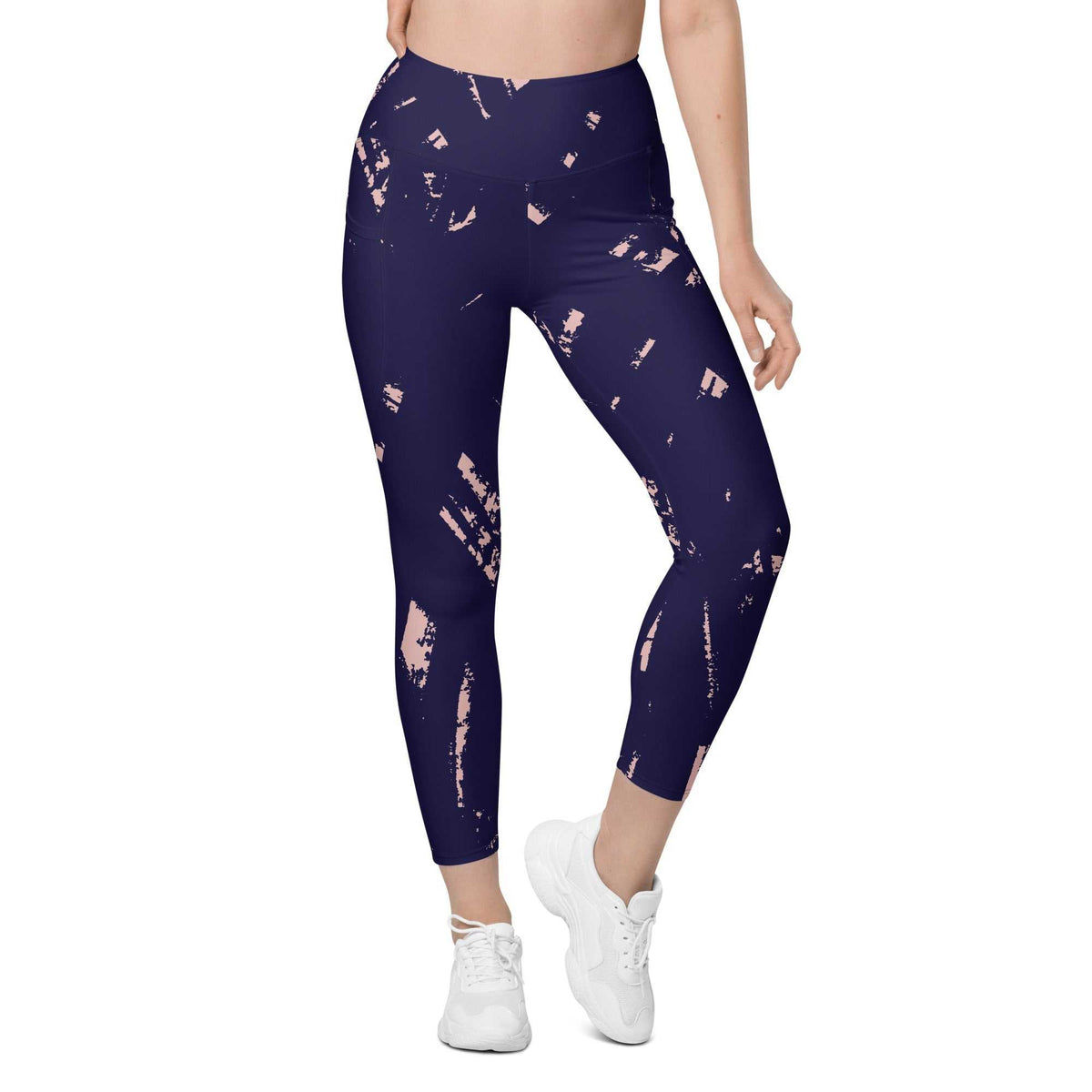 The Bristol Sculpt Leggings with graffiti-style brush stroke print, high-waisted, stretchy, and featuring deep side pockets