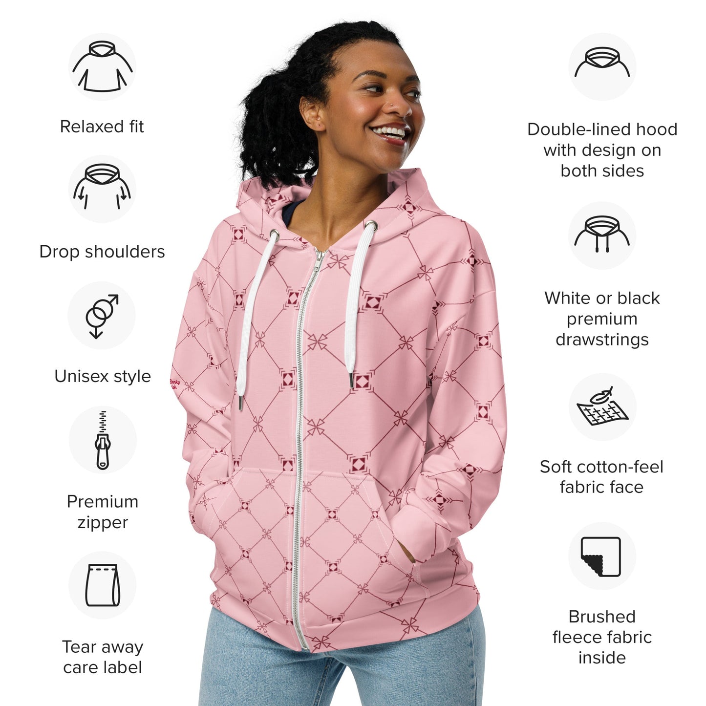 Brooklyn Unisex Zip Hoodie - BunnyBanky