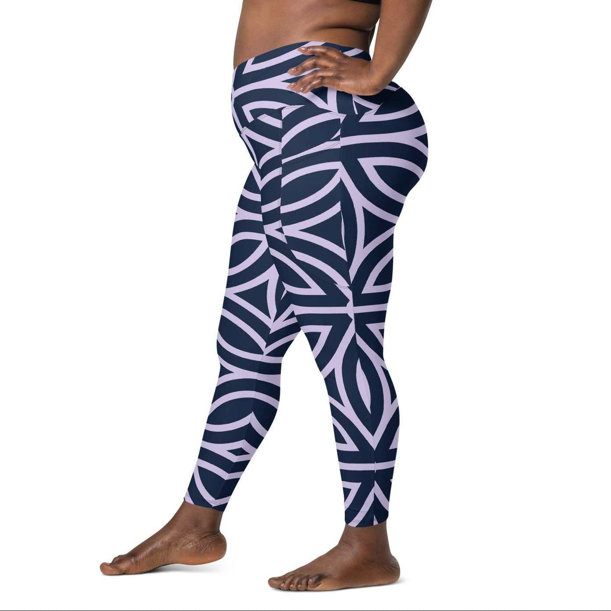 Canary Wharf Crossover Leggings with Pockets - Leggings by BunnyBanky