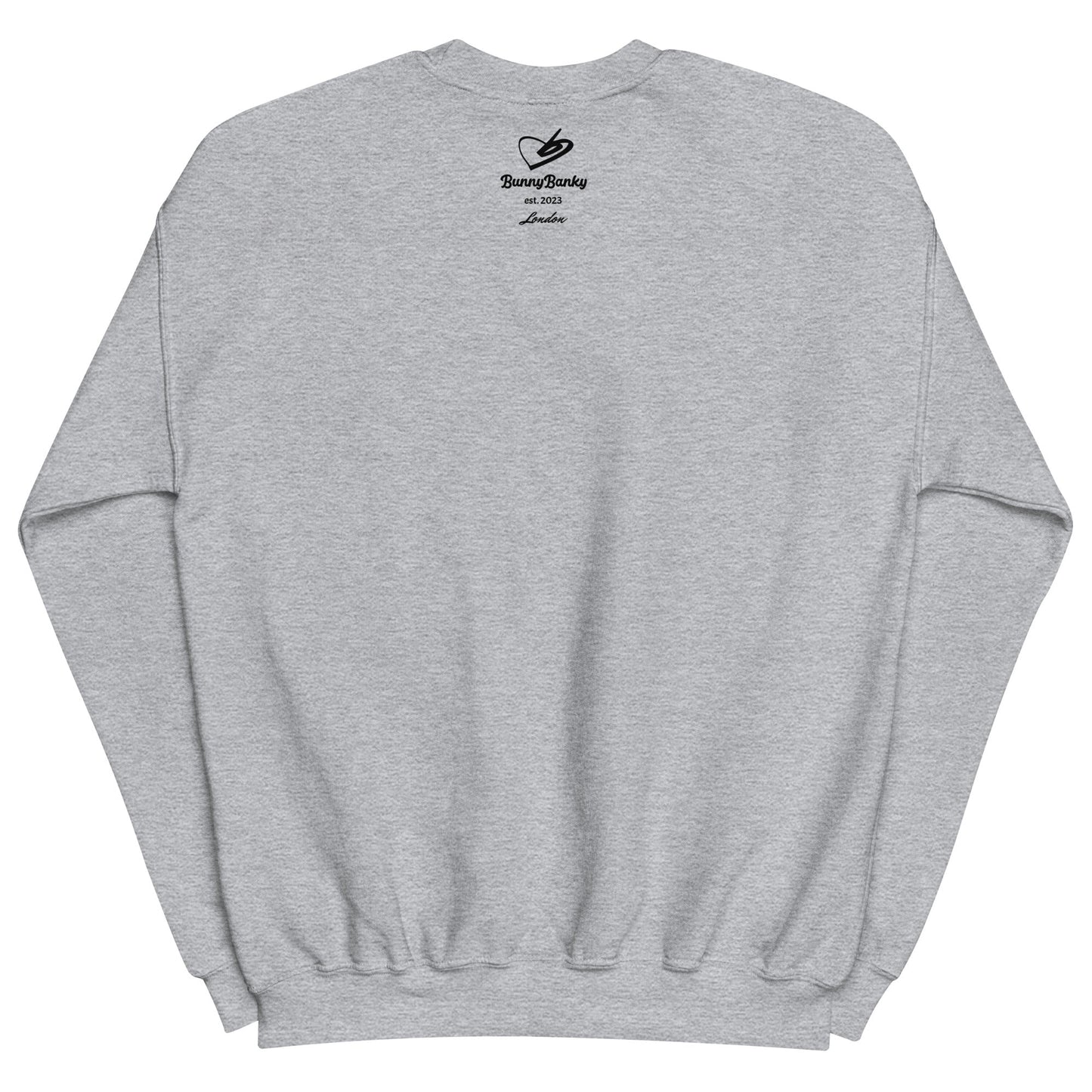 A close up of The Manifesto Sweatshirt in air-jet spun yarn,, showing the heritage signatured printed at the back