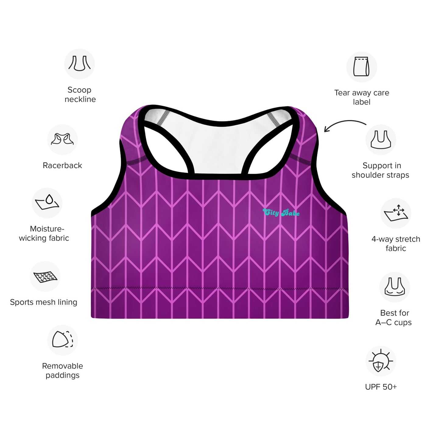 New York Padded Sports Bra - BunnyBanky