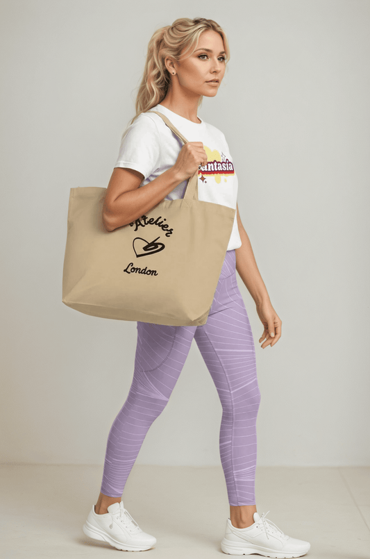 BunnyBankY AI Model wearing the Atelier T-shirt , Tote and Roma Scuplt leggings Set.png__PID:c2a16eab-4b89-4ca3-8305-9d084a63bd63