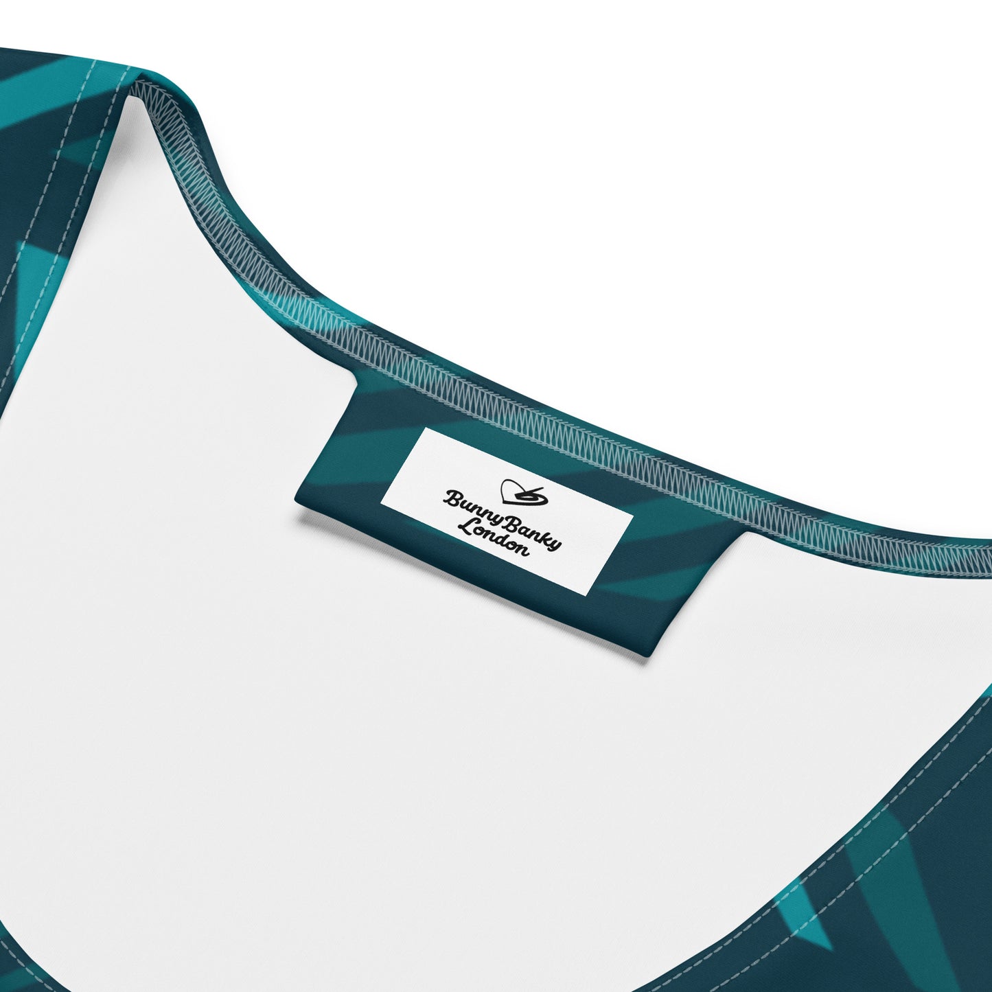the amazonia performance tank featuring the vibrant green and blue strokes print