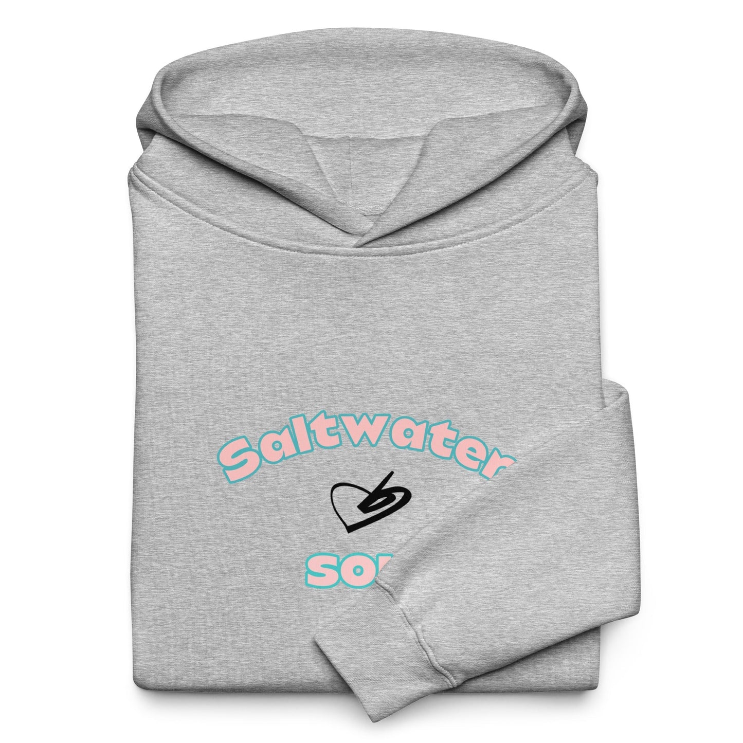 A close up of The Azimuth Oversized Hoodie, showing the relaxed fit, drawstring hood.