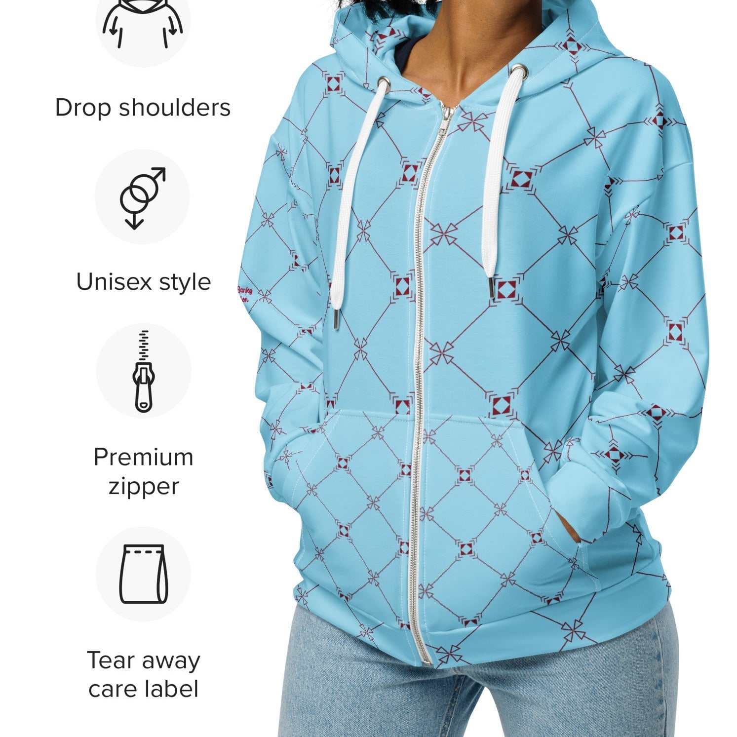 Bordeaux Zip Hoodie - BunnyBanky