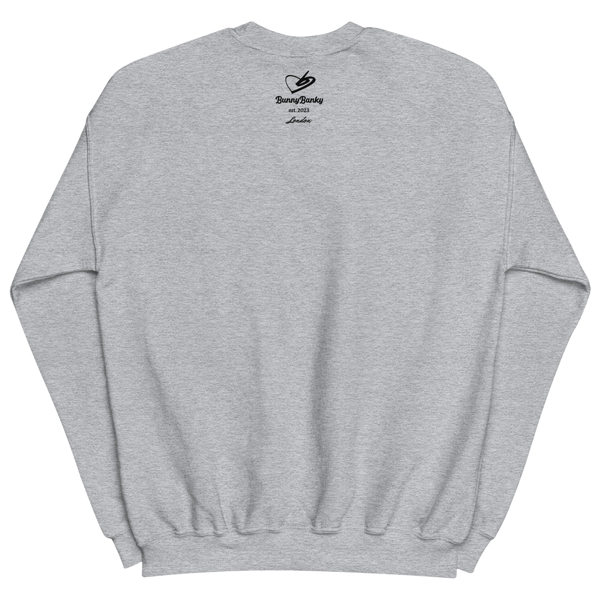 A close up of The Manifesto Sweatshirt in air-jet spun yarn,, showing the  heritage signatured printed at the back