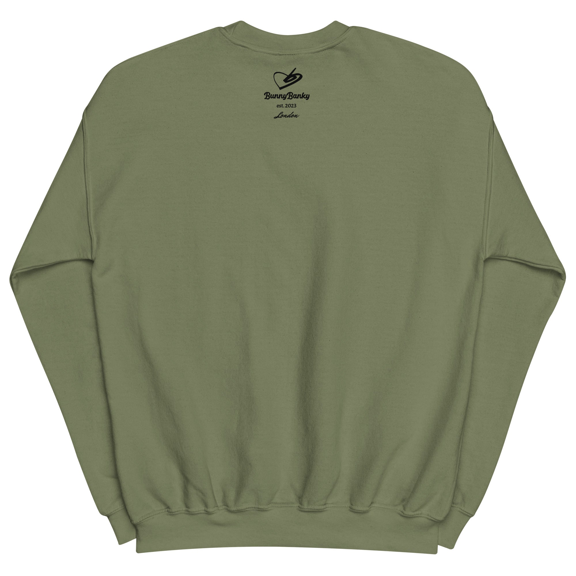 A close up of The Manifesto Sweatshirt in air-jet spun yarn,, showing the  heritage signatured printed at the back