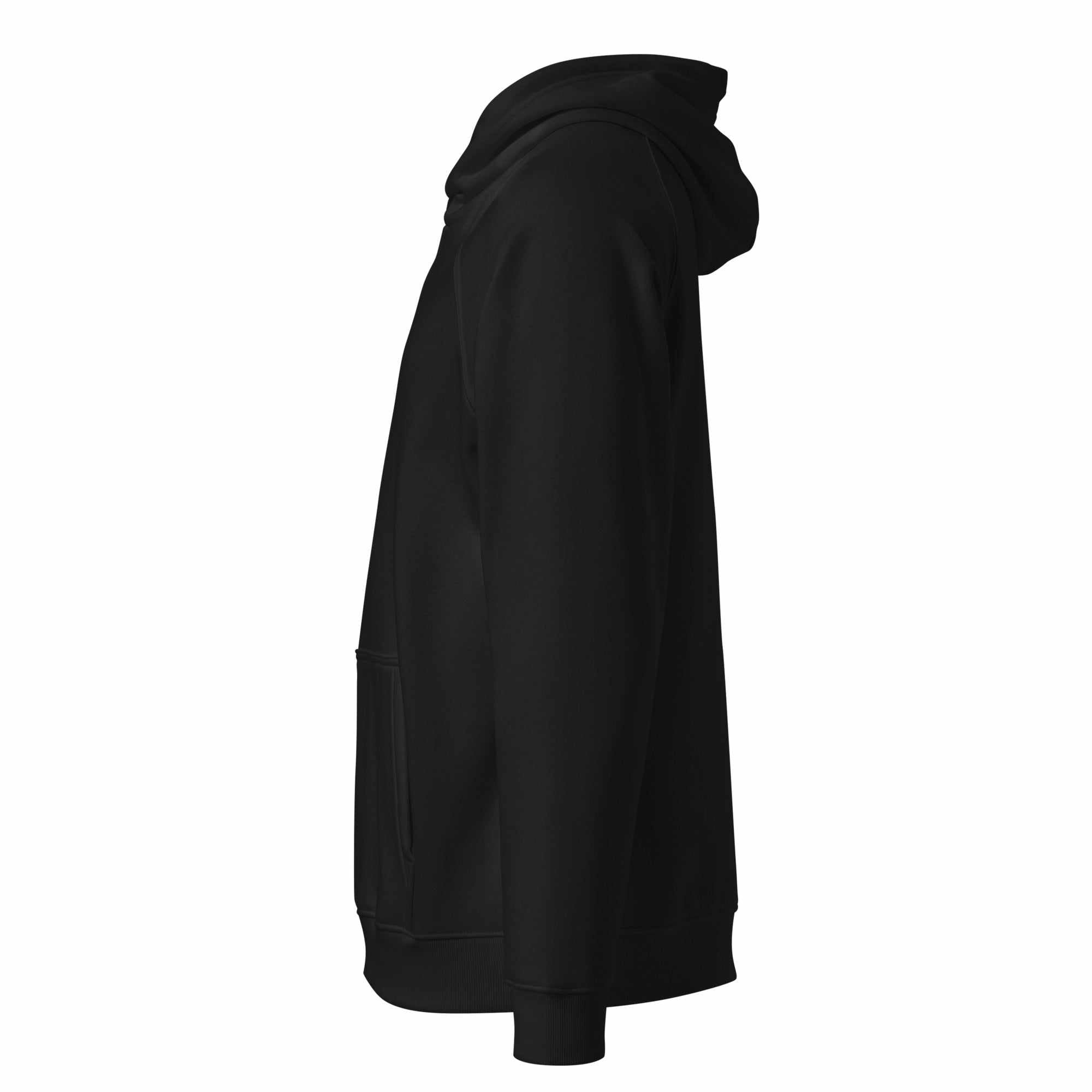 A close up of he Atelier Hoodie showing the long sleeve.