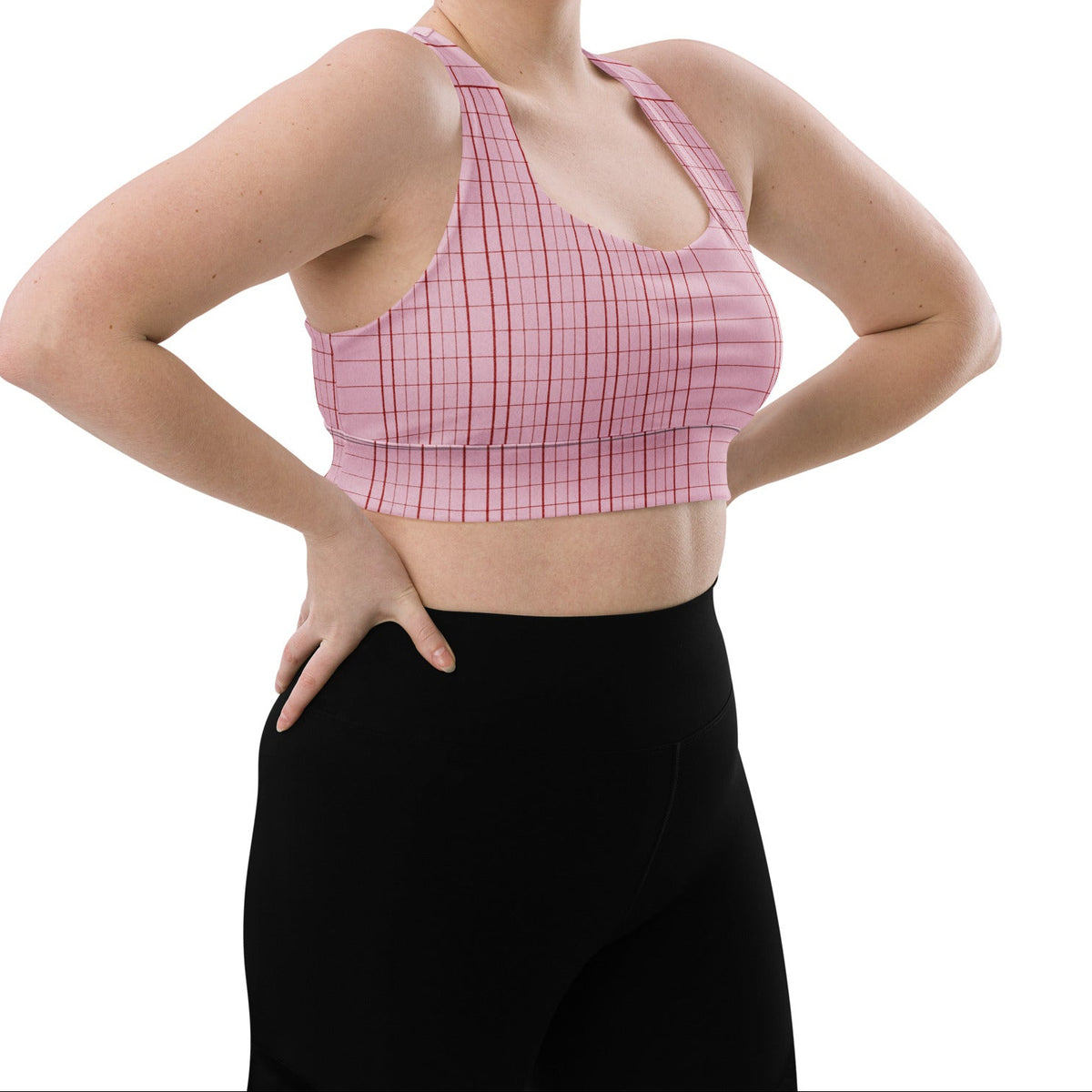 a woman wearing the edinburgh longline performance ra