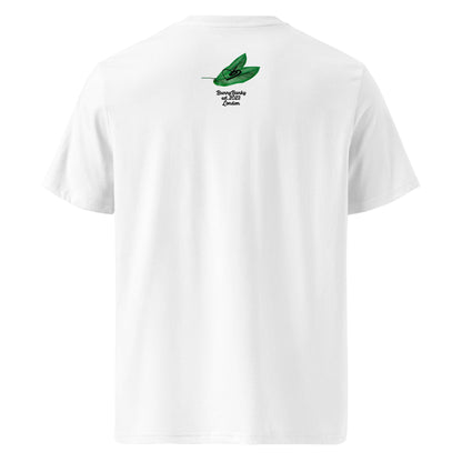 A close-up of The Goal Digger Tee, showing the "Goal Digger" text and the detailed floral arrangement printed on the premium organic cotton fabric.