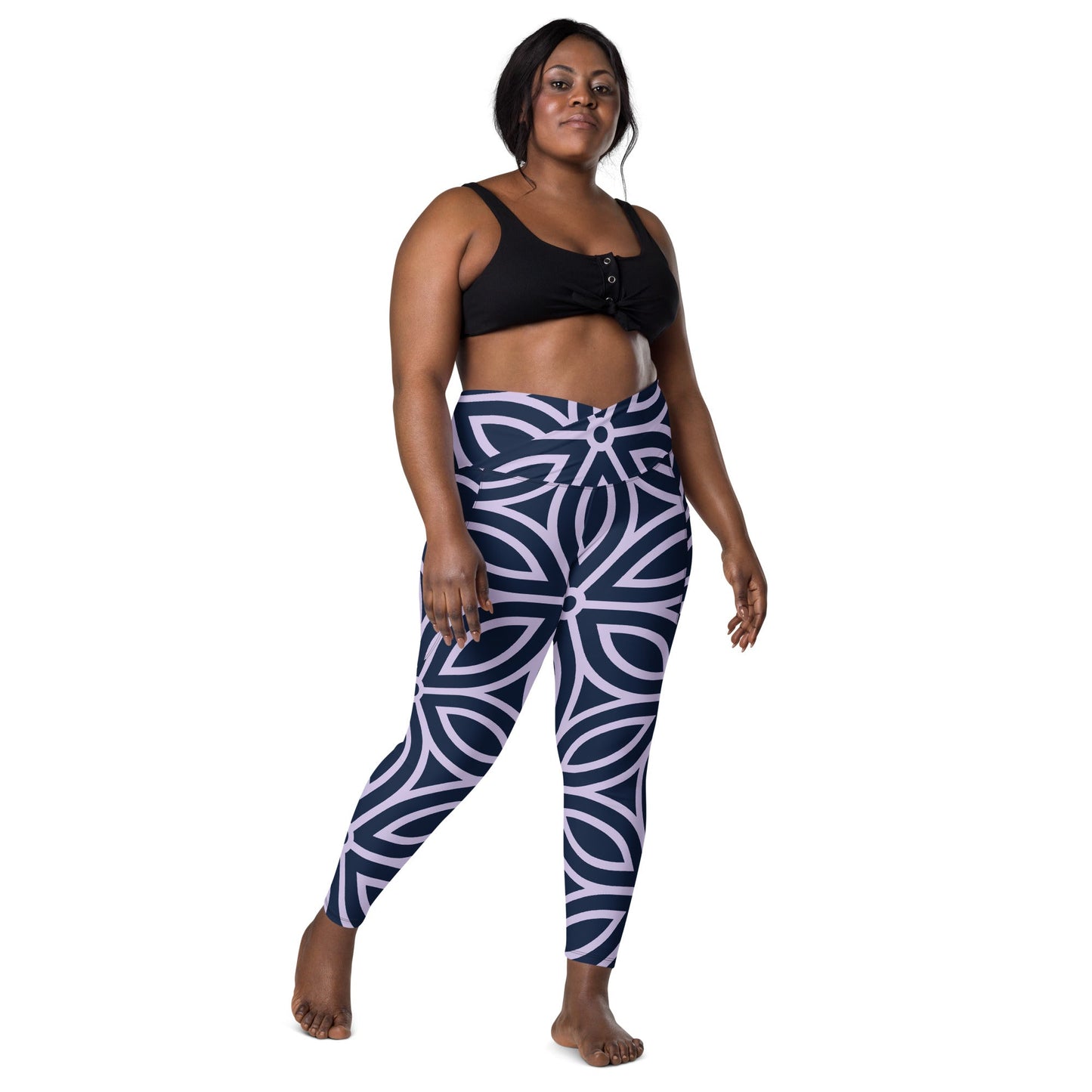 Mayfair Crossover Leggings with Pockets - BunnyBanky