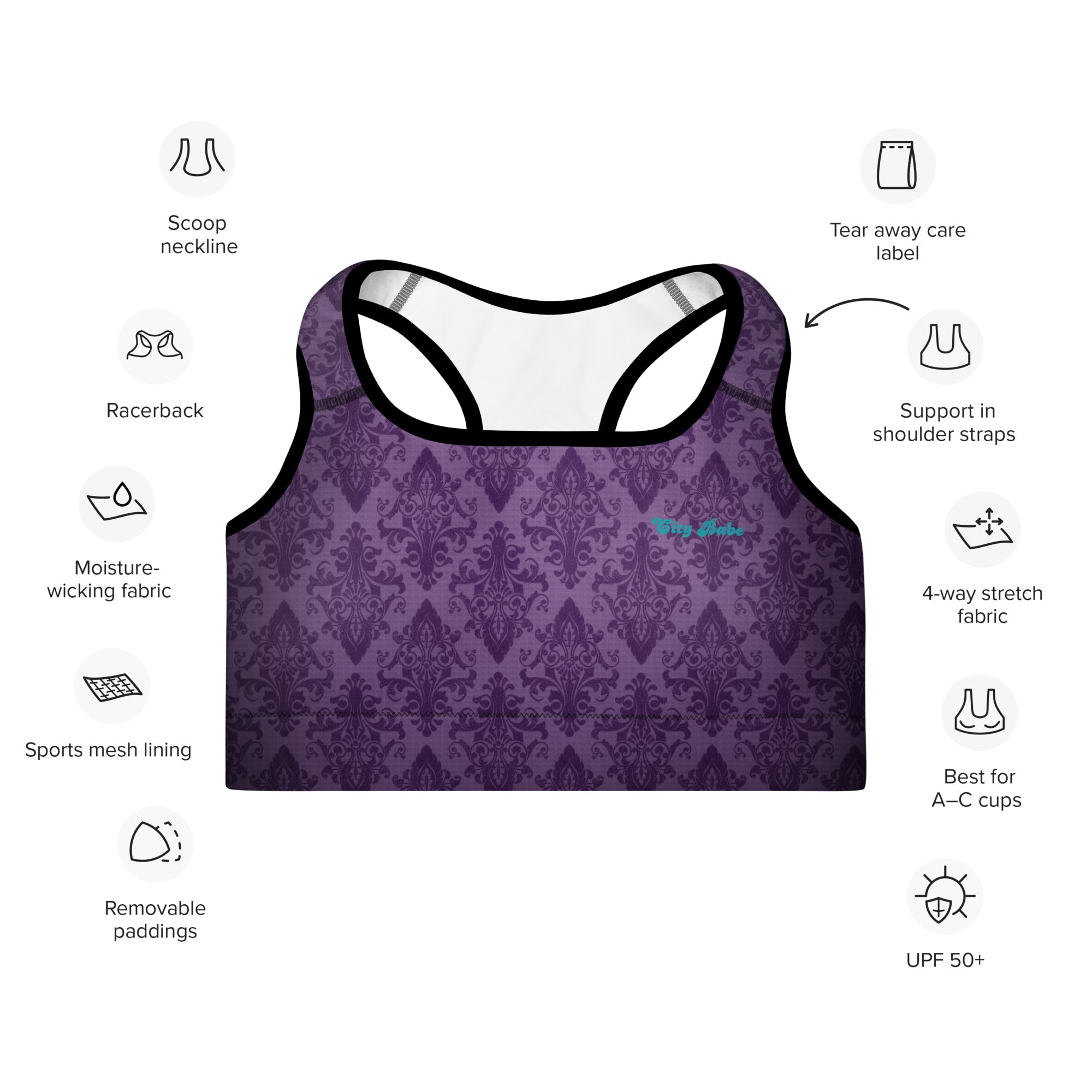 Moorgate Padded Sports Bra - BunnyBanky