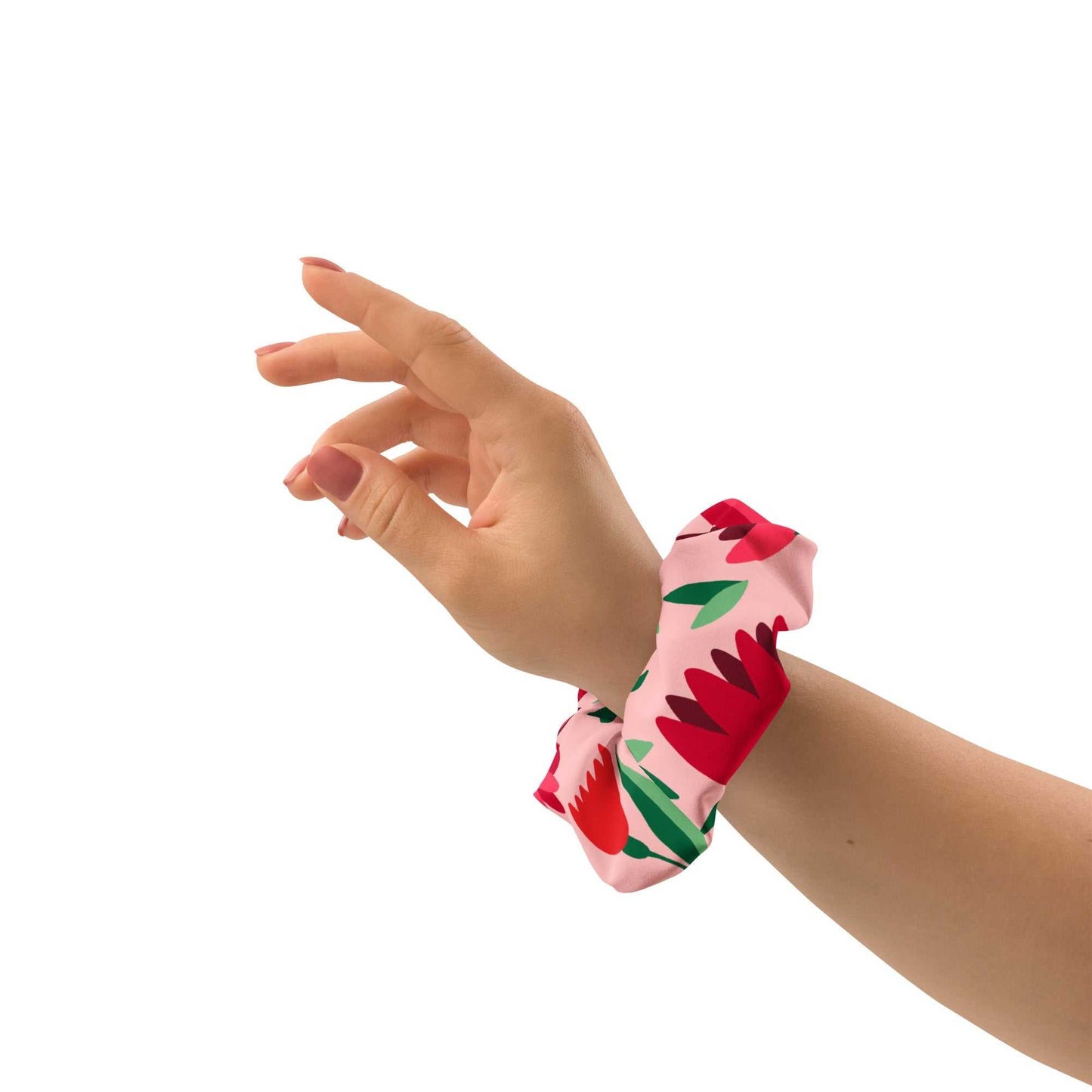 red blush recycled Scrunchie - Accessories by BunnyBanky