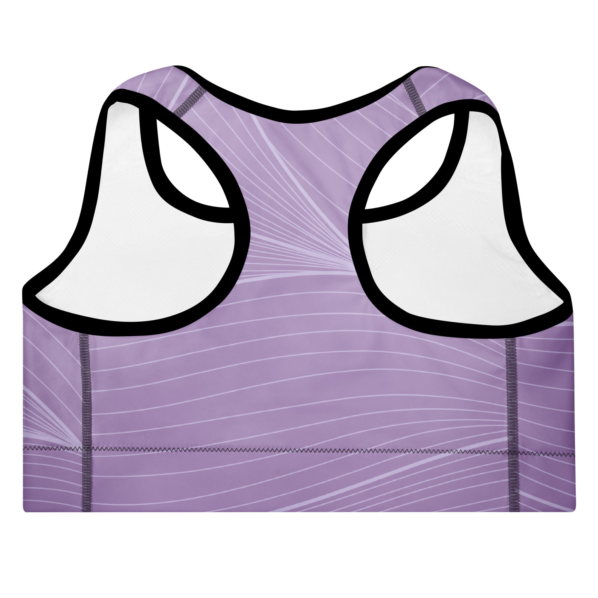 Close-up of the front of the Roma Performance Bra, highlighting the bold 