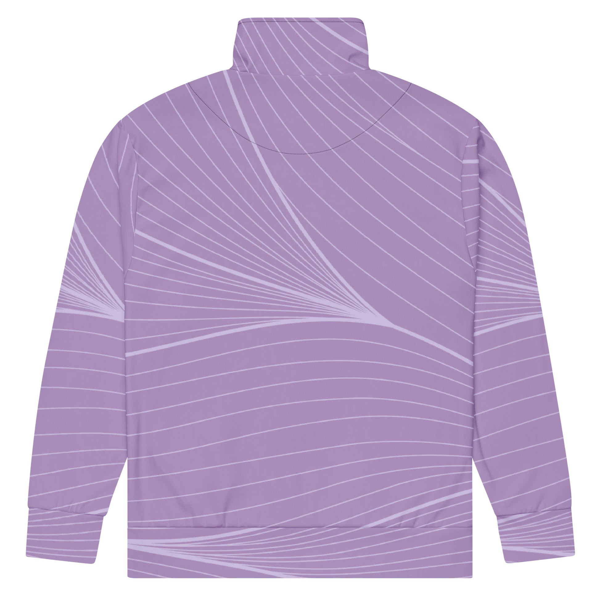 The Roma Track Jacket, showing the lightweight fit and the vibrant lilac graphic print 