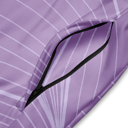 The Roma Track Jacket, showing the lightweight fit and the vibrant lilac graphic print 