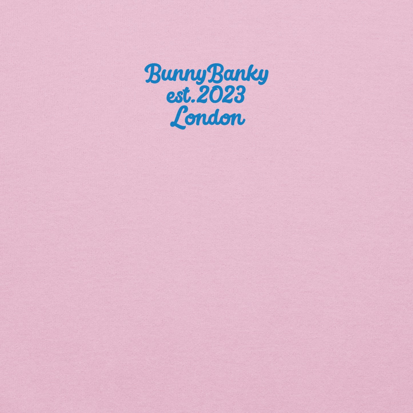 A close-up of the back of The Running Late Sweatshirt, showing the heritage signature print detail.