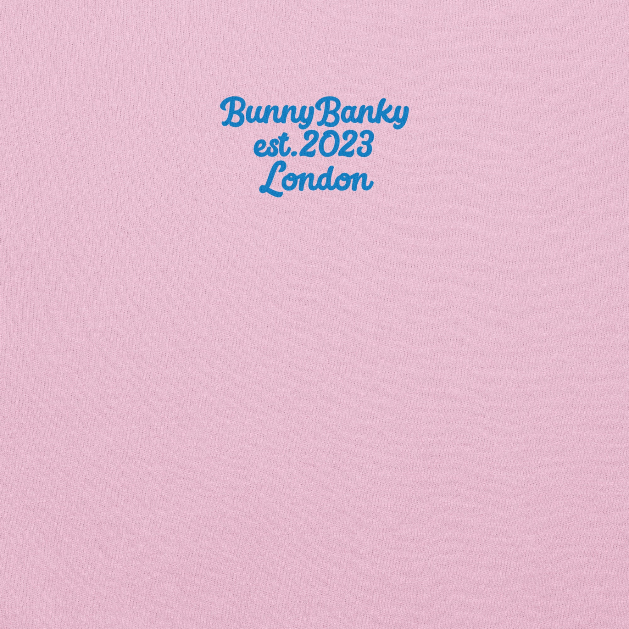 A close-up of the back of The Running Late Sweatshirt, showing the heritage signature print detail.