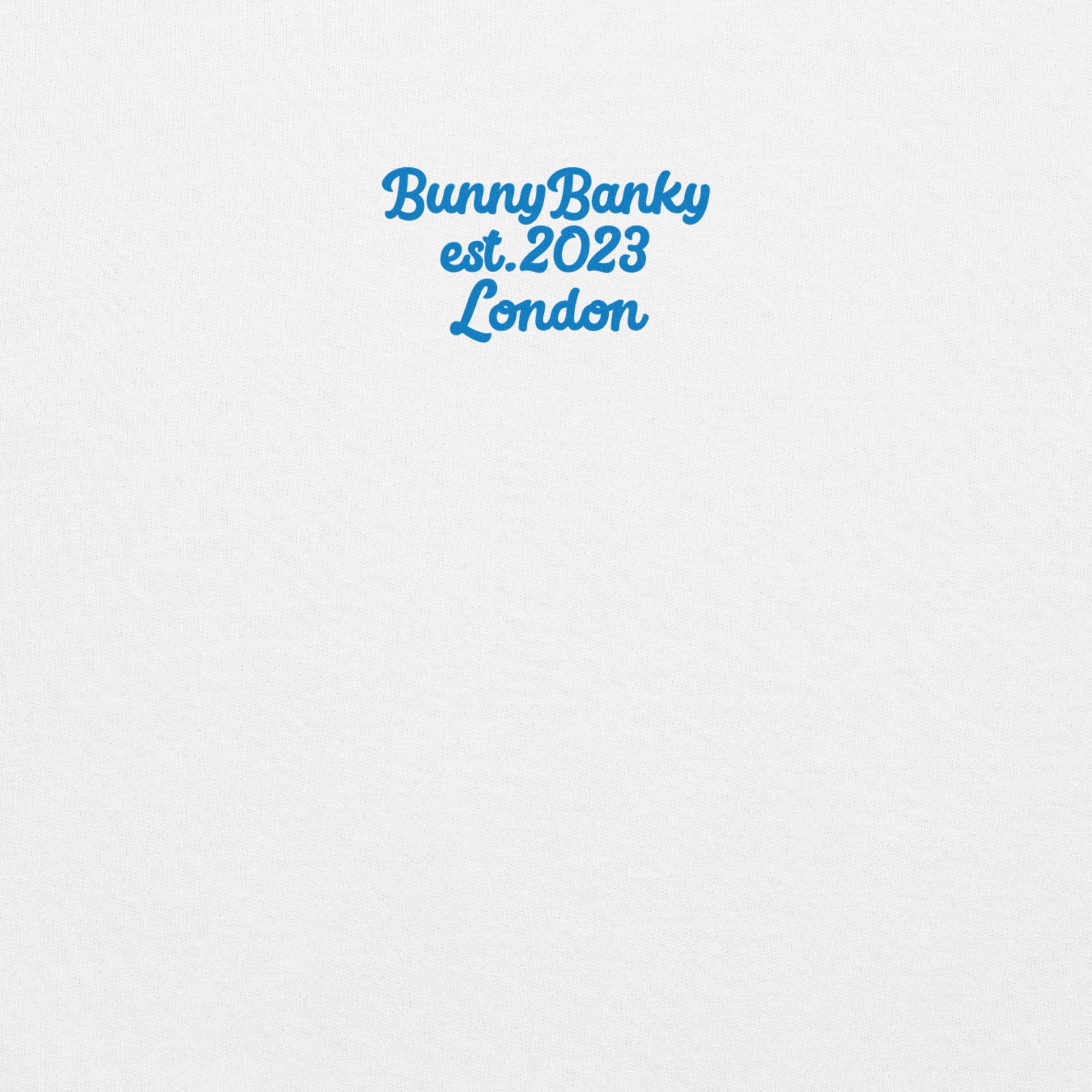 A close-up of the back of The Running Late Sweatshirt, showing the heritage signature print detail.