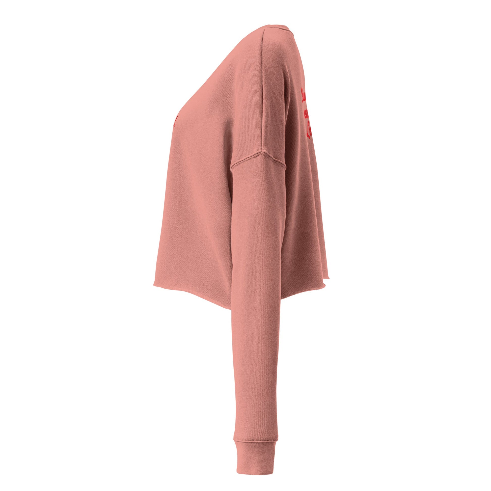 A close-up of The Sisterhood Crop Sweatshirt, highlighting the premium soft, ring-spun cotton fabric texture.