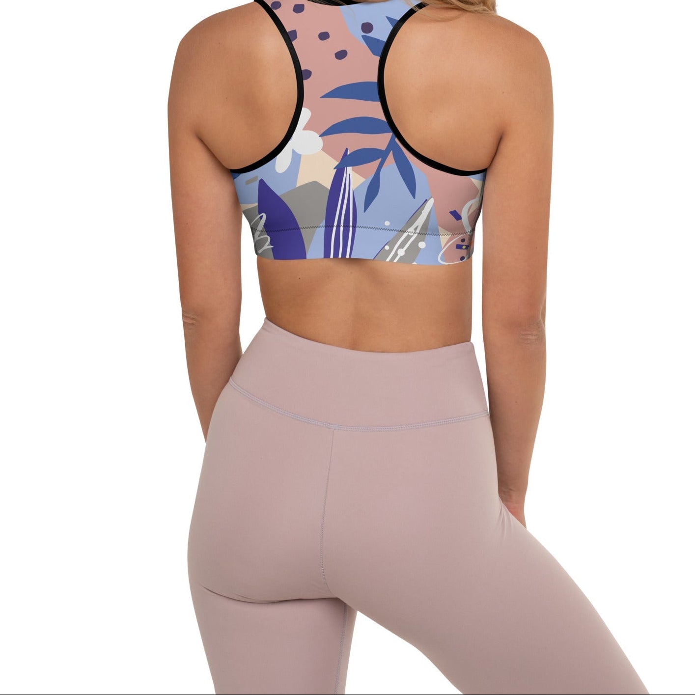 A model wearing the Surrey Prformance Bra showcasing the racer back.